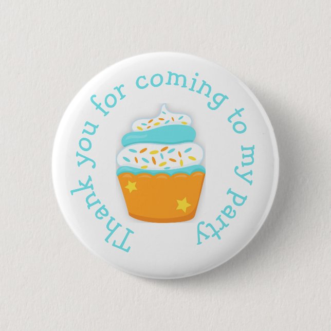 Cupcake and Sprinkles 'thank you for coming' 2 Inch Round Button (Front)