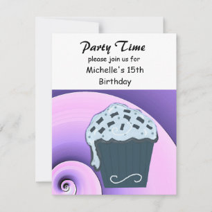 Cupcake Anniversaire Fête Invitation