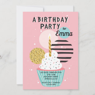 Cupcake Anniversaire Fête Invitation