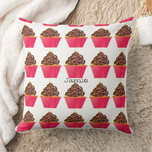 Cupcake are better with Chocolate Icing Throw Pillow