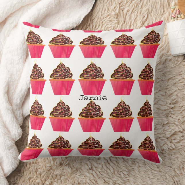 Cupcake are better with Chocolate Icing Throw Pillow (Blanket)