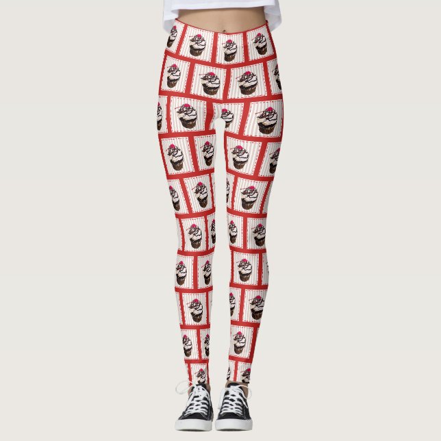 Cupcake au chocolat avec Leggings de dessert de ce (Devant)