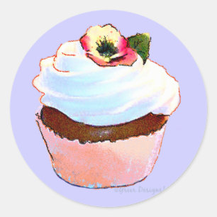 Cupcake avec Stickers Design Art Pansy