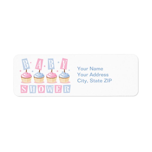 Cupcake Baby Shower Label (Front)
