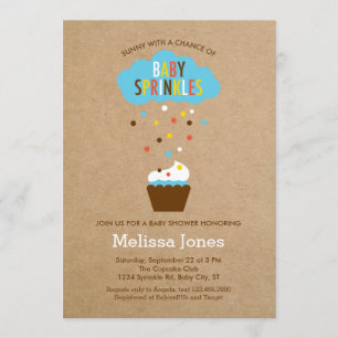 Cupcake Baby Sprinkle Baby shower Invitation