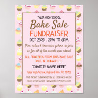 Cupcake Background, Charity Bake Sale Event Advert