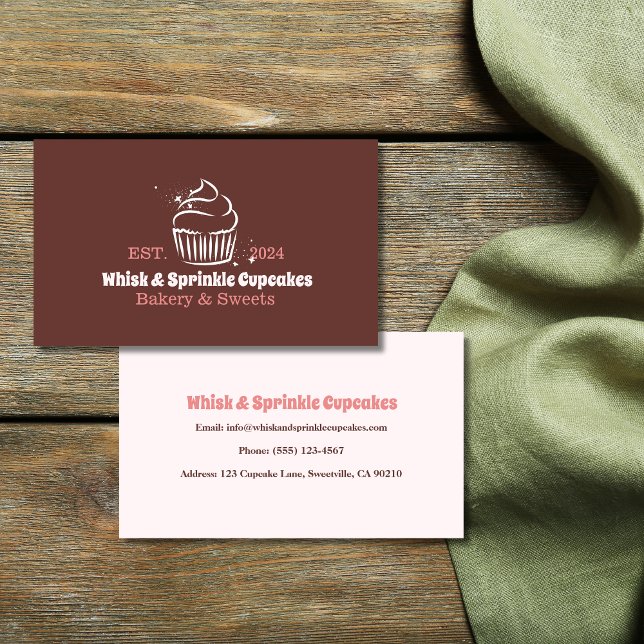 Cupcake Baker Bakery Chef Catering Business Card (Creator Uploaded)