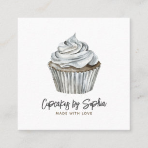 Cupcake Baker Bakery Chef Catering Square Business Card