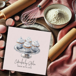Cupcake Baker Bakery Chef Catering  Square Business Card