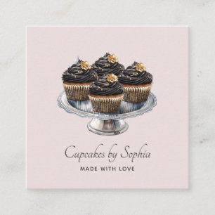 Cupcake Baker Bakery Chef Catering Square Business Card