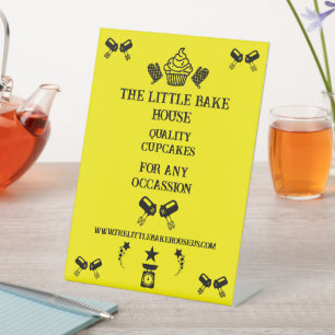 Cupcake Baker Pedestal Sign