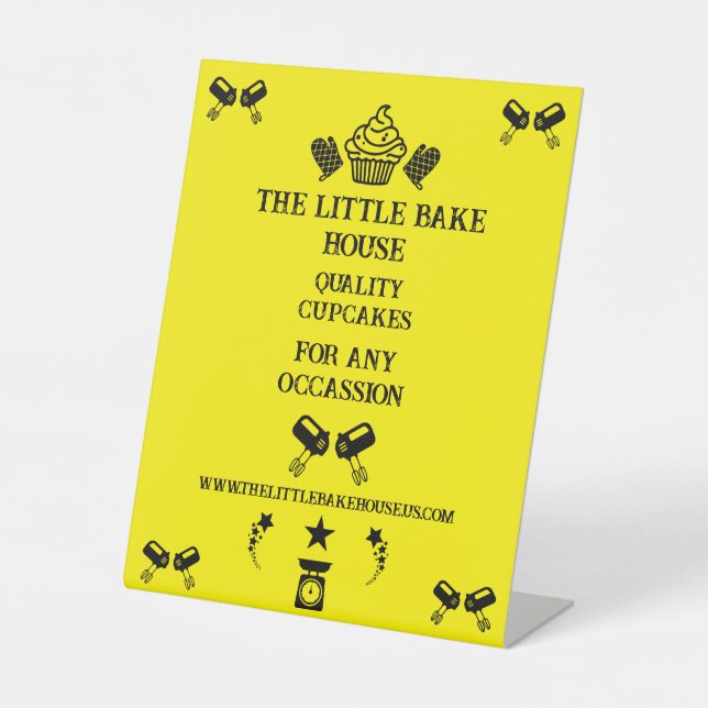 Cupcake Baker Pedestal Sign (Front)
