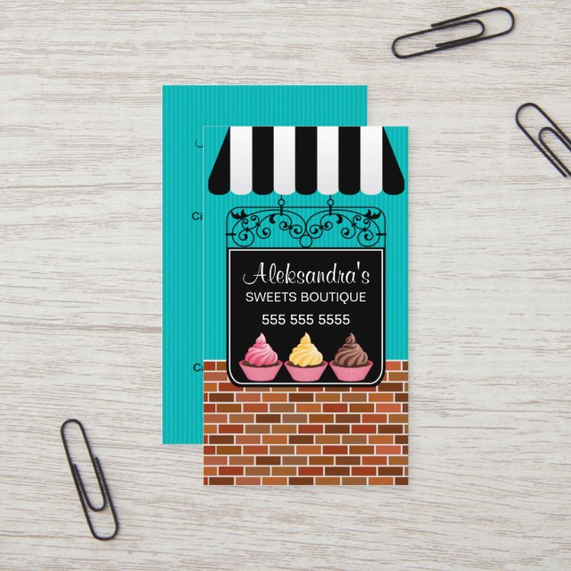 Cupcake Bakery Boutique Business Card (Front/Back In Situ)