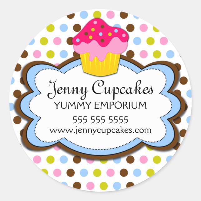 Cupcake Bakery Box Seals (Front)