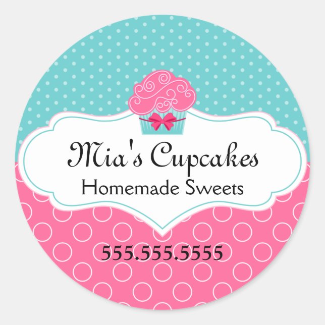 Cupcake Bakery Box Seals (Front)