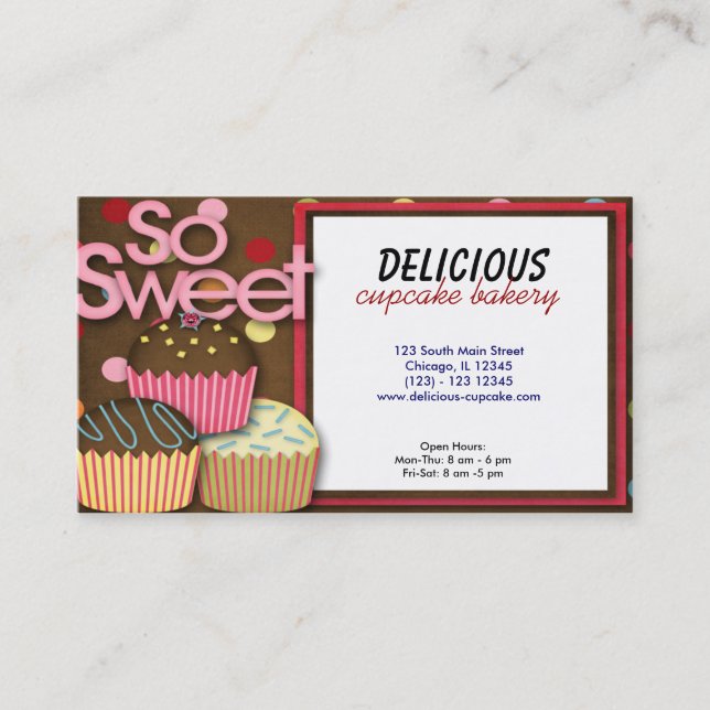 Cupcake Bakery Business Card (Front)
