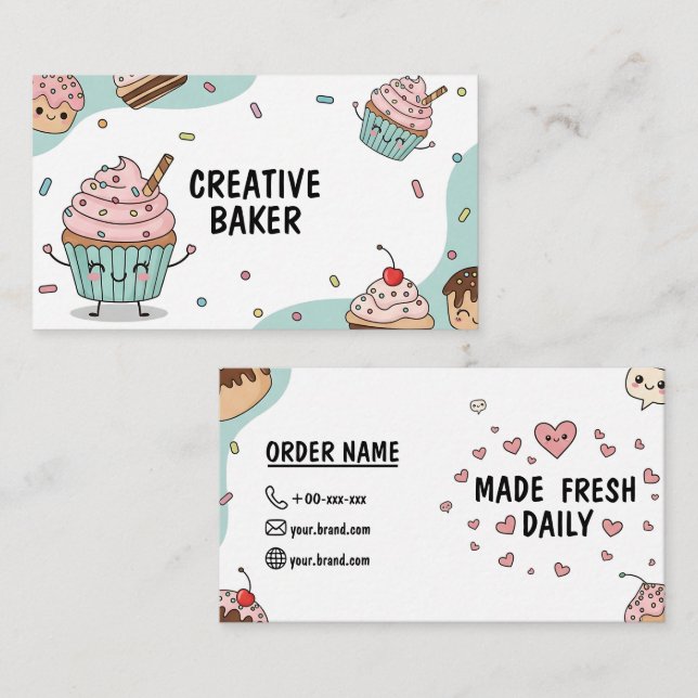 Cupcake Bakery Business Card (Front/Back)