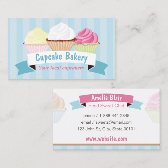 Cupcake Bakery Business Card (Front/Back)