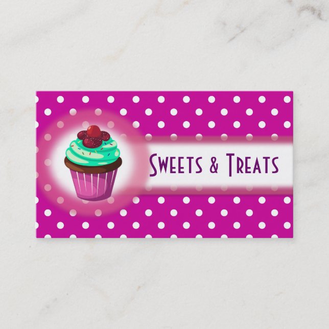 Cupcake Bakery Business Card Purple (Front)