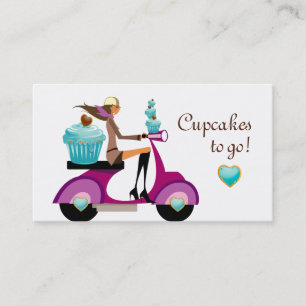 Cupcake Bakery Business Card Scooter Girl
