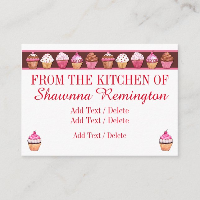 Cupcake / Bakery Business /  Enclosure Card (Front)