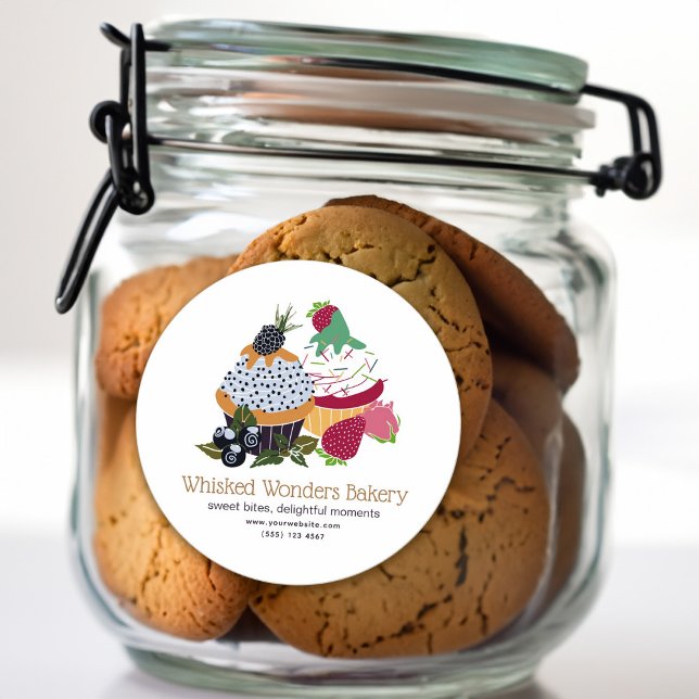 Cupcake Bakery Chef Classic Round Sticker (Cupcake Bakery Chef Classic Round Sticker)