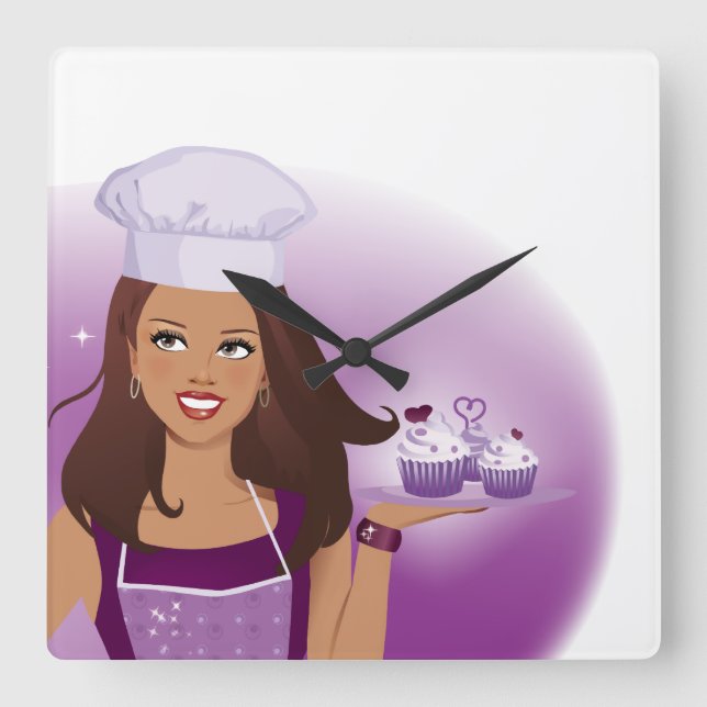 Cupcake Bakery Clock Illustrated (Front)