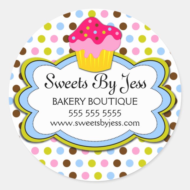 Cupcake Bakery Cloud Box Seals (Front)