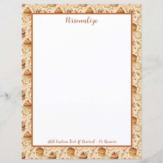 Cupcake Bakery Dessert Vintage Design Personalized (Front)