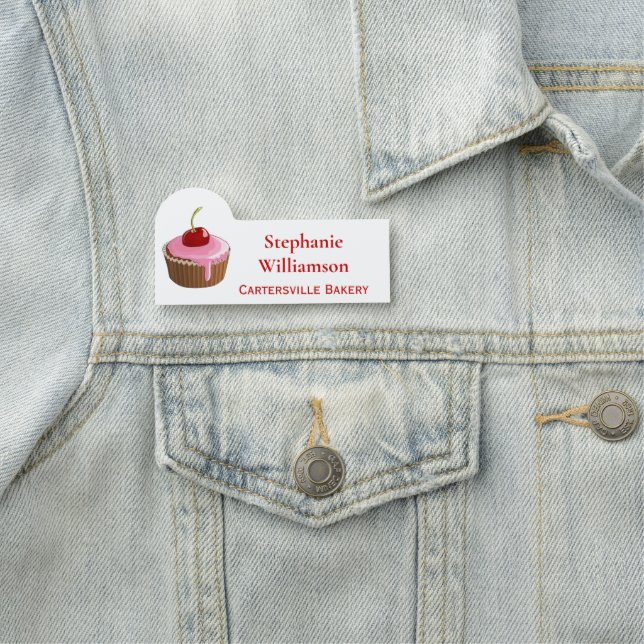 Cupcake Bakery Employee Name Store or Trade Show Tag (In Situ)