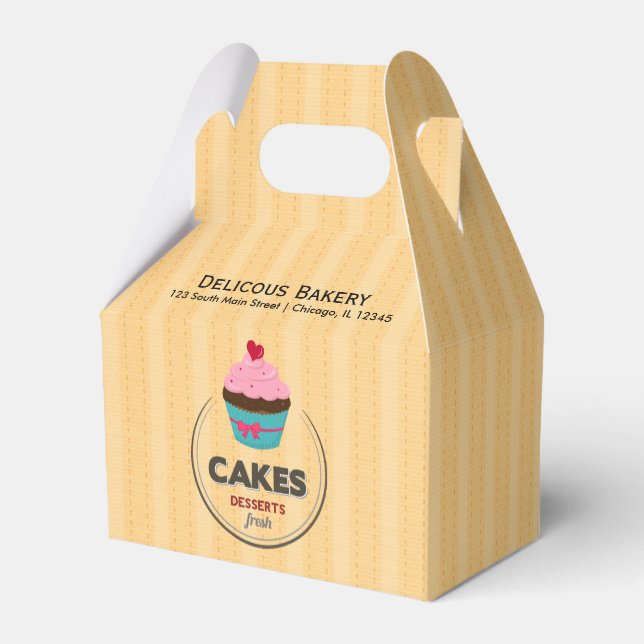 Cupcake Bakery Favor Box (Back Side)