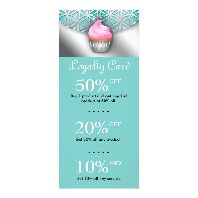 Cupcake Bakery Flower of Life Blue Rack Card (Front)