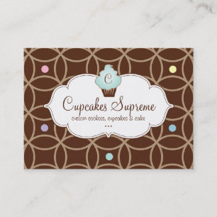 Cupcake Bakery Gift Certificate Stripes White Blue