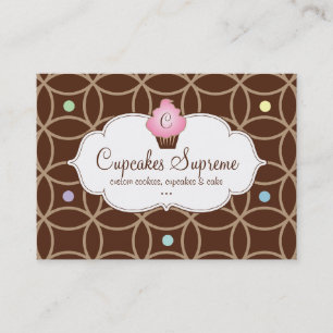 Cupcake Bakery Gift Certificate Stripes White Pink