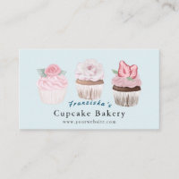 Cupcake Bakery Light Blue Bakery Business Card