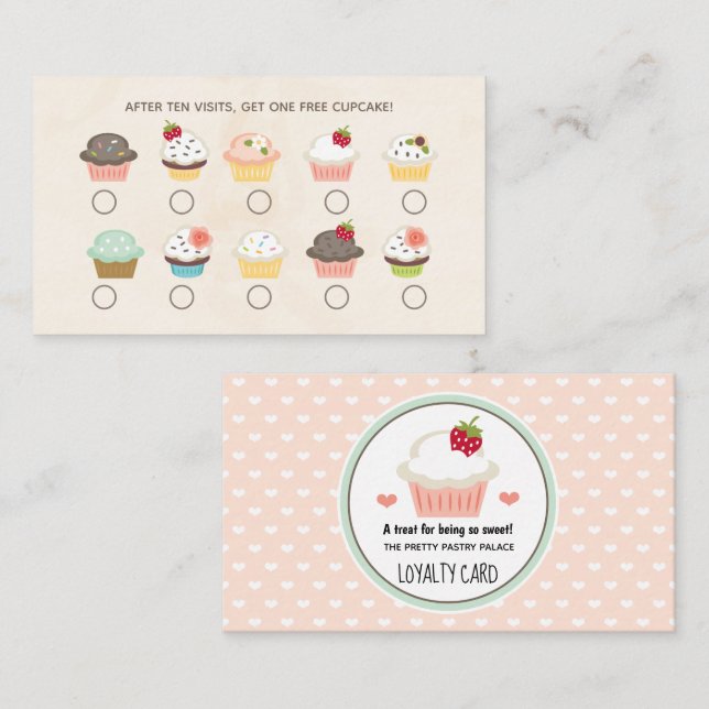 Cupcake Bakery Loyalty Card (Front/Back)