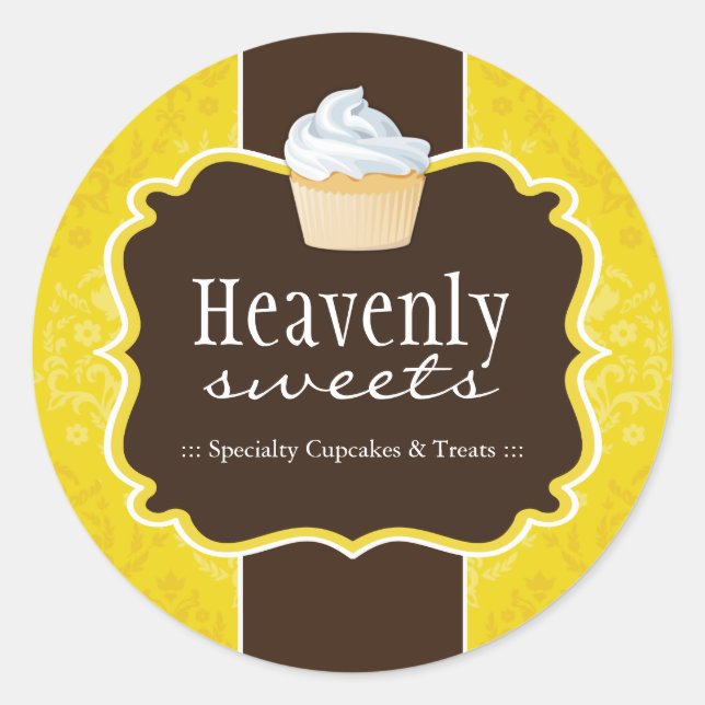 Cupcake Bakery Packaging Stickers (Front)