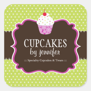 Cupcake Bakery Packaging Stickers