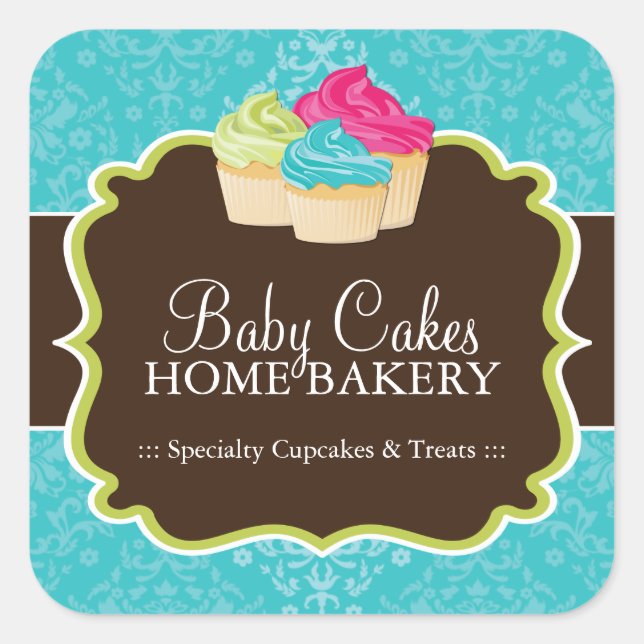 Cupcake Bakery Packaging Stickers (Front)