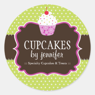 Cupcake Bakery Packaging Stickers