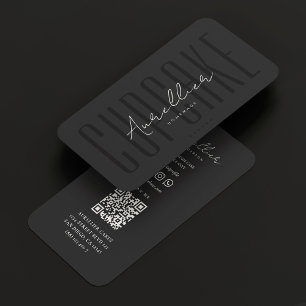 Cupcake Bakery Pastry Caterer Dark Grey Modern  Business Card
