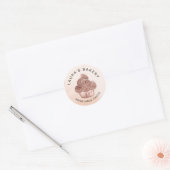 Cupcake Bakery Pastry Chef Blush pink Classic Round Sticker (Envelope)
