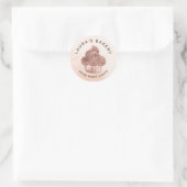 Cupcake Bakery Pastry Chef Blush pink Classic Round Sticker (Bag)