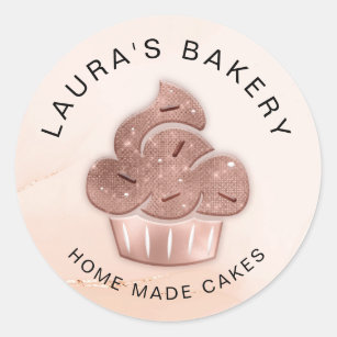Cupcake Bakery Pastry Chef Blush pink Classic Round Sticker