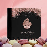 Cupcake Bakery Pastry Chef Glitter Drips Rose Gold Binder<br><div class="desc">Polish up your pastry business with this modern,  elegant and professional marketing material. Cute hand drawn cupcake for your bakery business with rose gold faux foil details will make your catering business stand out as a chic and stylish.</div>