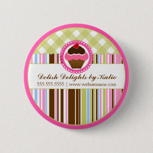 Cupcake Bakery Personalized Button