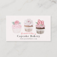 Cupcake Bakery Pink Bakery Business Card