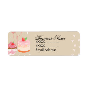 Cupcake Bakery Return Address Labels