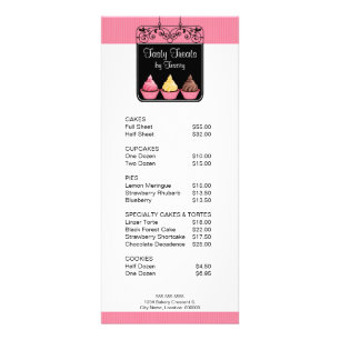 Cupcake Bakery Shop Sign Rack Card