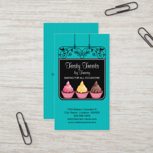 Cupcake Bakery Storefront Sign Business Card